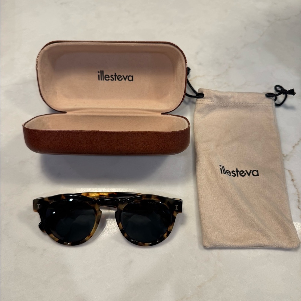 Illesteva Tortoise Shell Sunglasses with Dark Lenses